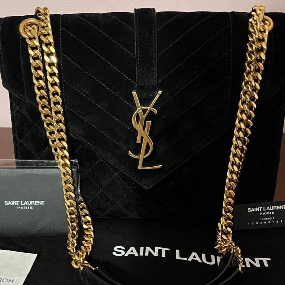 YSL BLACK suede bag